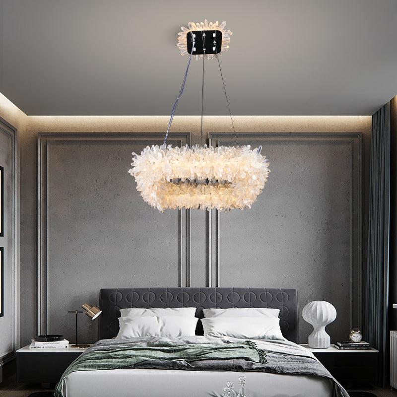 Savoy Crystal Cluster Square Modern Chandelier