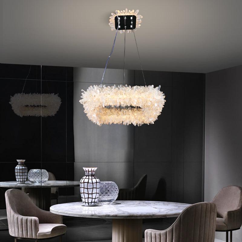 Savoy Crystal Cluster Square Modern Chandelier