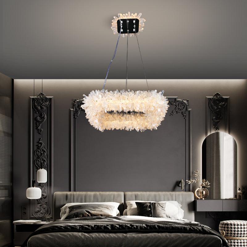 Savoy Crystal Cluster Square Modern Chandelier