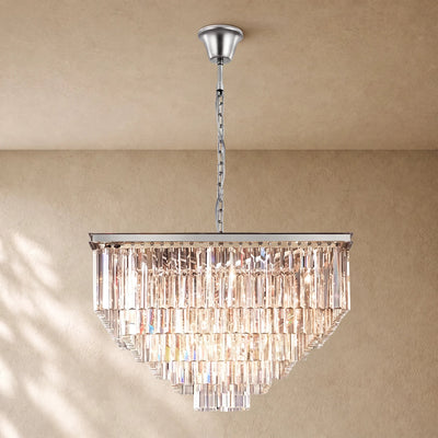 1920s Crystal Square Chandelier