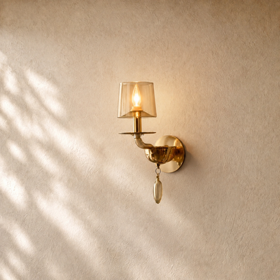 Giulien Amber Glass Sconce