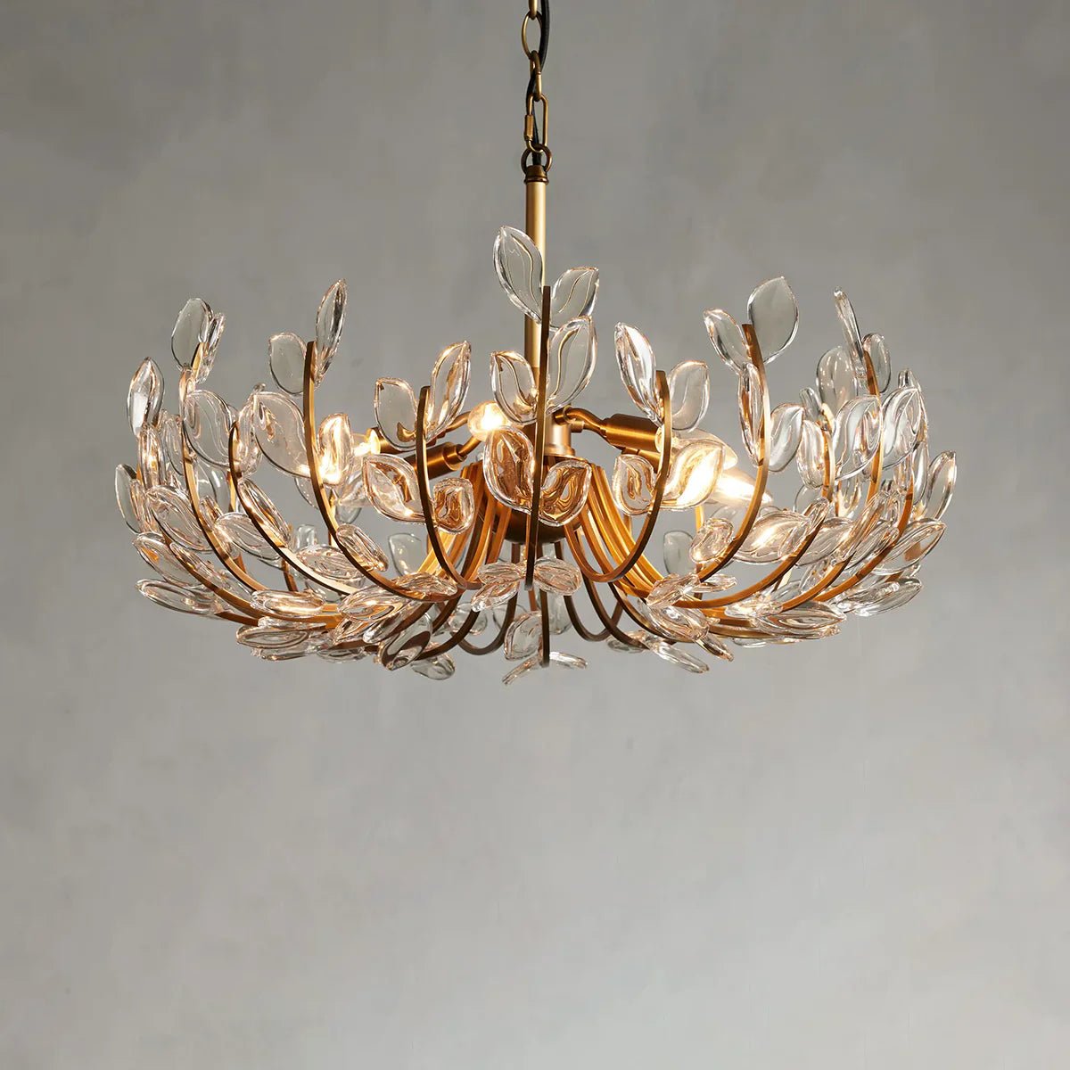 Adela Glass Petal 6 Light Chandelier - Cyran Lamps