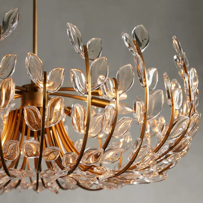 Adela Glass Petal 6 Light Chandelier - Cyran Lamps