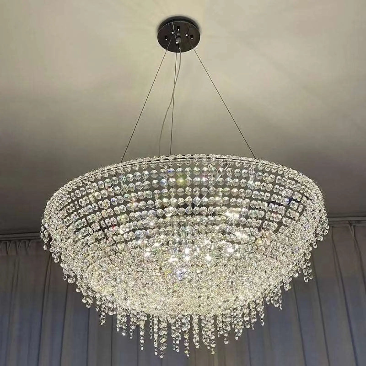 Adena Crystal Tassel Chandelier - cyranlighting