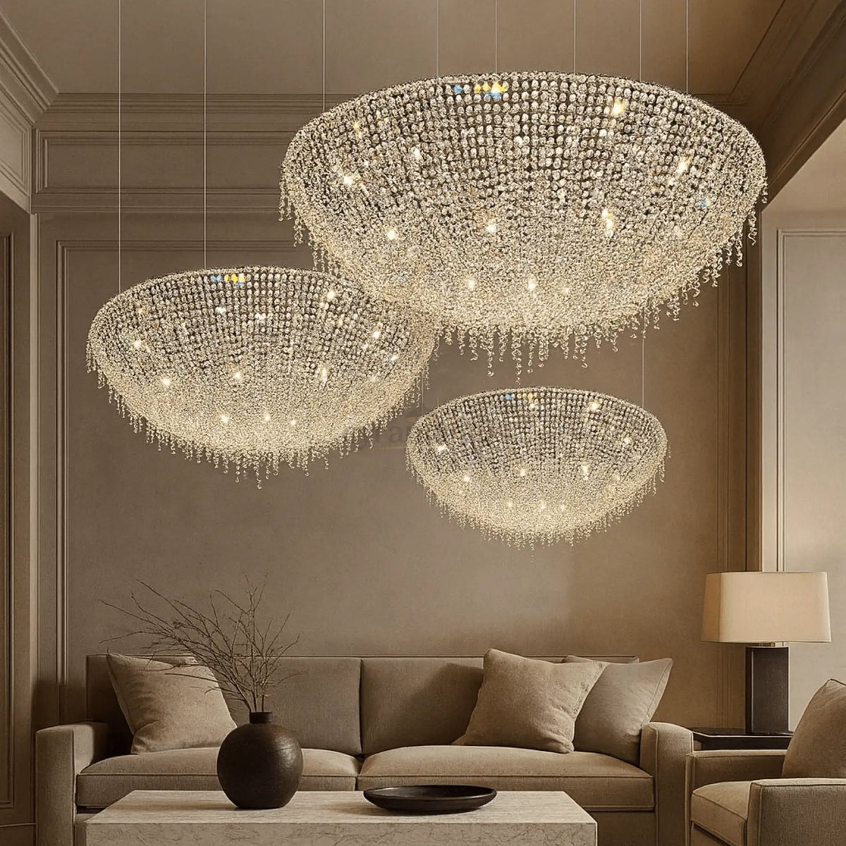 Adena Crystal Tassel Chandelier - cyranlighting