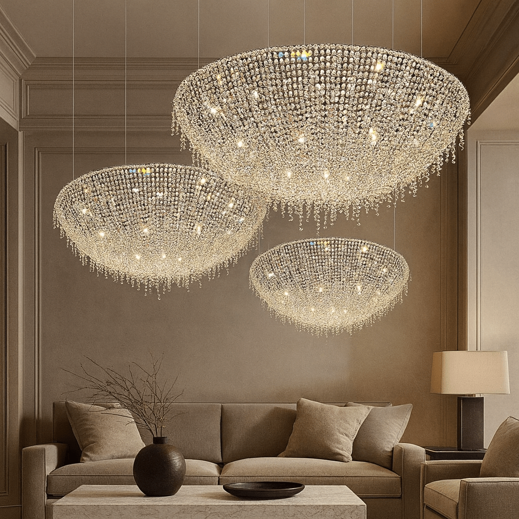 Adena Crystal Tassel Chandelier - cyranlamps