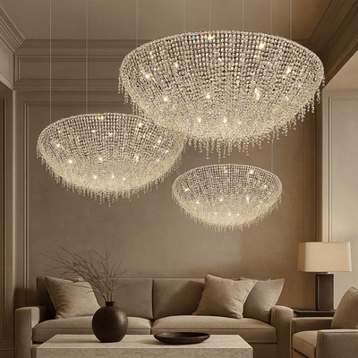Adena Crystal Tassel Chandelier - cyranlamps