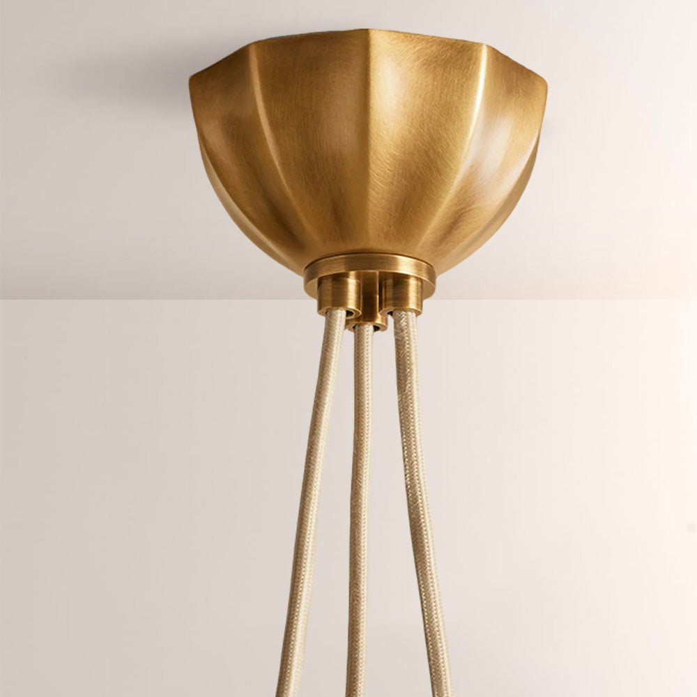Agnes Multi - Globe Ribbed Opal Glass Chandelier - Cyran Lamps
