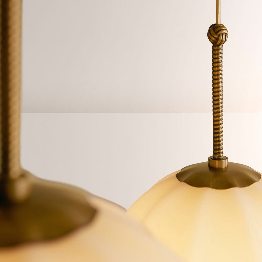 Agnes Multi - Globe Ribbed Opal Glass Chandelier - Cyran Lamps