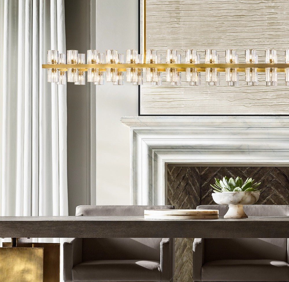 Akachon Rectangular Chandelier 54" - Cyran Lamps
