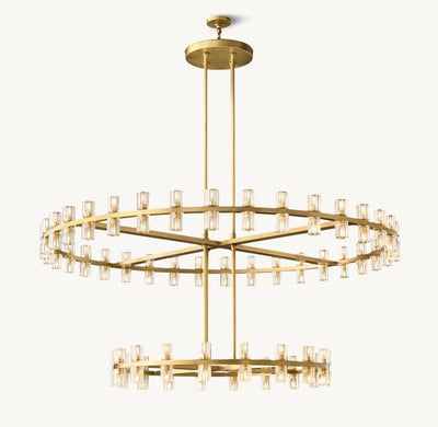 Akachon Round Two - Tier Chandelier 60" - Cyran Lamps