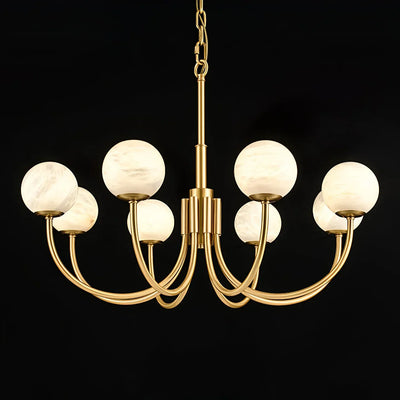 Alabaster Brass Chandelier 25.6" 31.5"