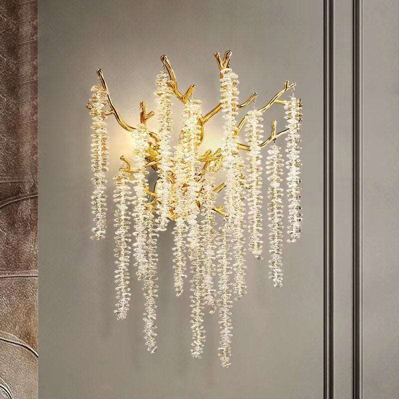 Albero Crystal Tassel Sconce - cyranlamps