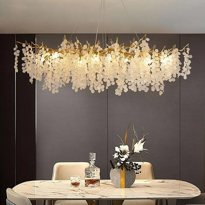 Albero Frost Glass Dining Chandelier - cyranlamps