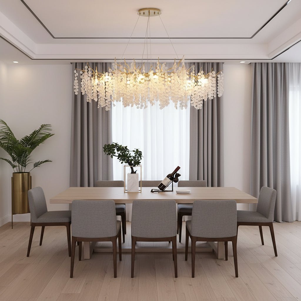 Albero Frost Glass Dining Chandelier - cyranlamps