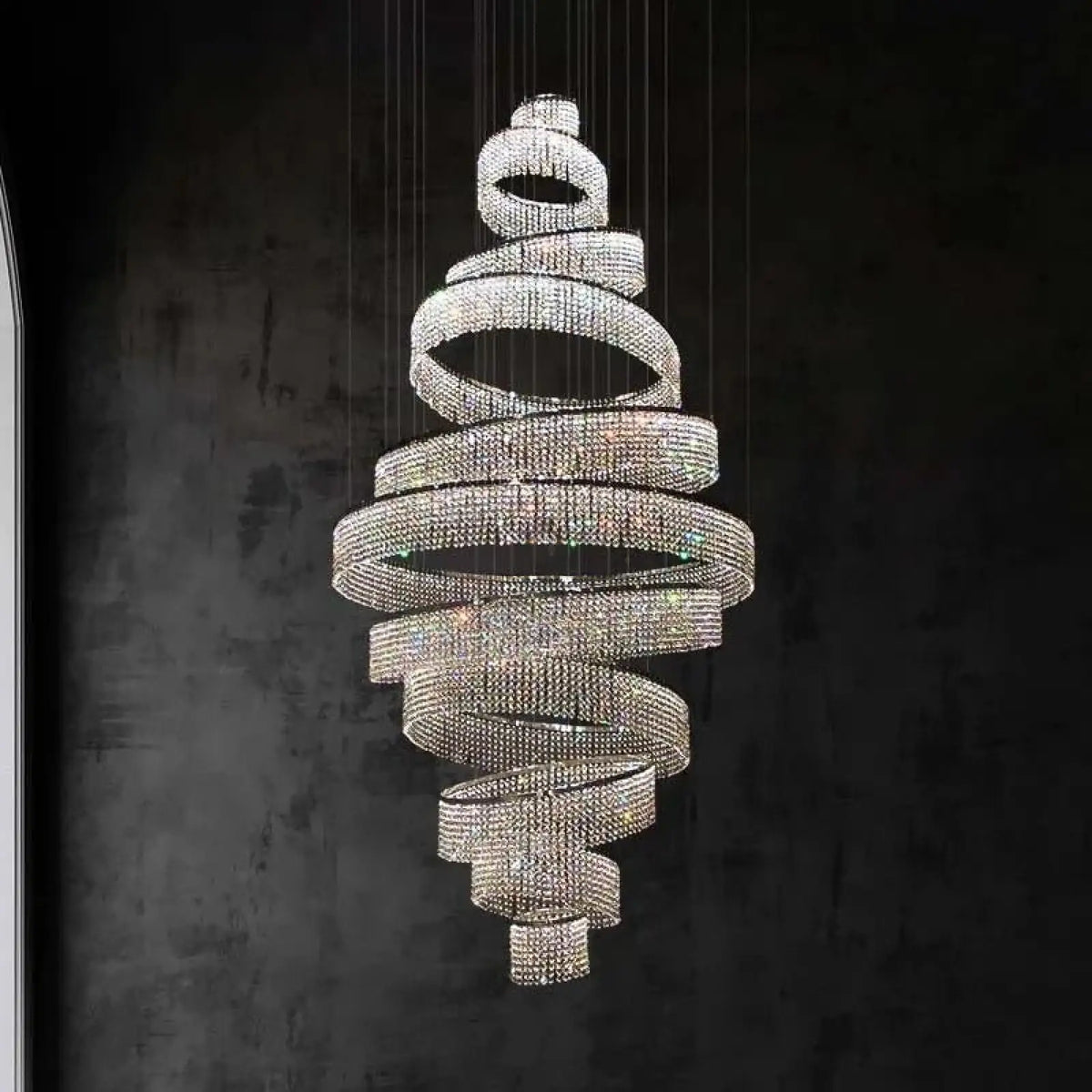 Alleri Crystal Foyer Chandelier - cyranlighting