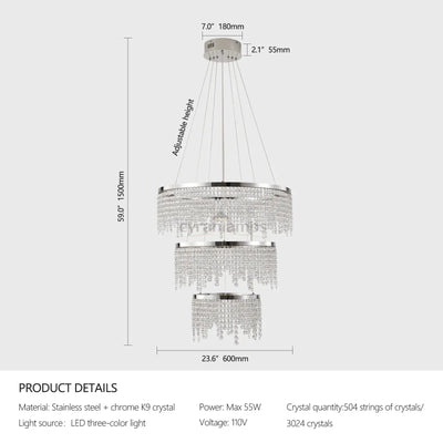 Alleri Crystal Foyer Chandelier - cyranlighting