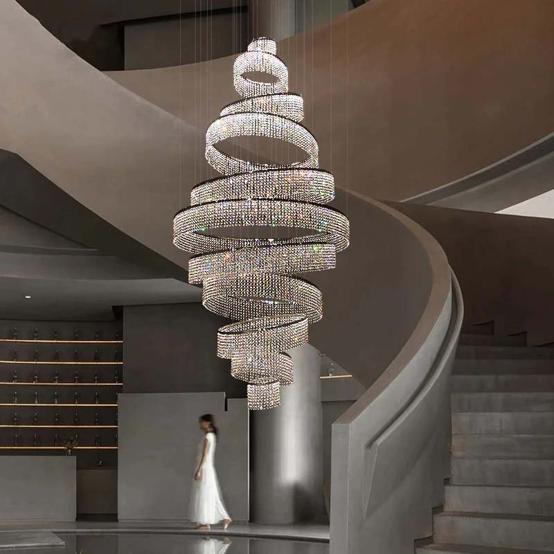 Alleri Crystal Foyer Chandelier - cyranlamps