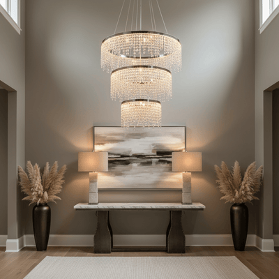 Alleri Crystal Foyer Chandelier - cyranlamps