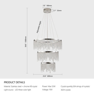 Alleri Crystal Foyer Chandelier - cyranlamps