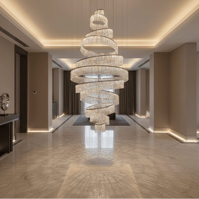 Alleri Crystal Foyer Chandelier - cyranlamps