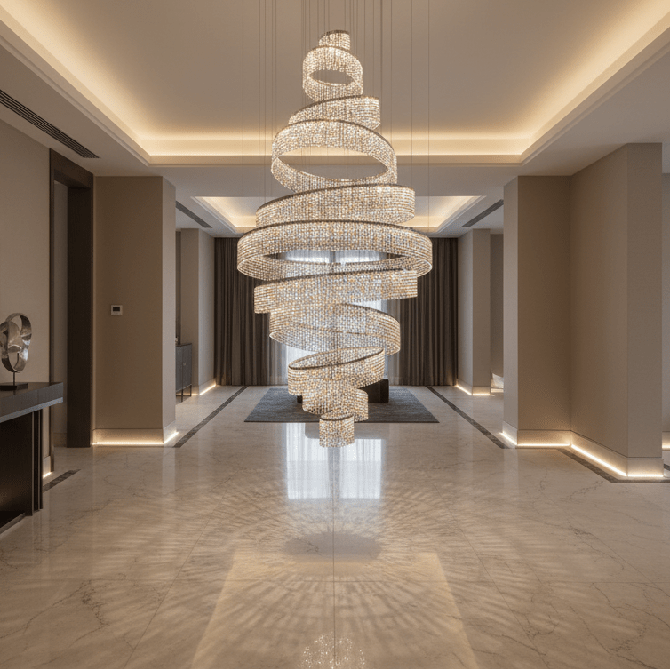 Alleri Crystal Foyer Chandelier - cyranlamps