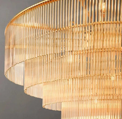 Amad Round Glass Rod Chandelier - Cyran Lamps