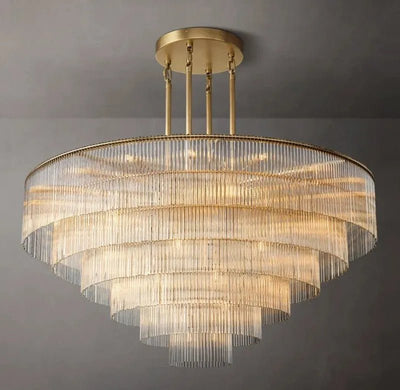Amad Round Glass Rod Chandelier - Cyran Lamps