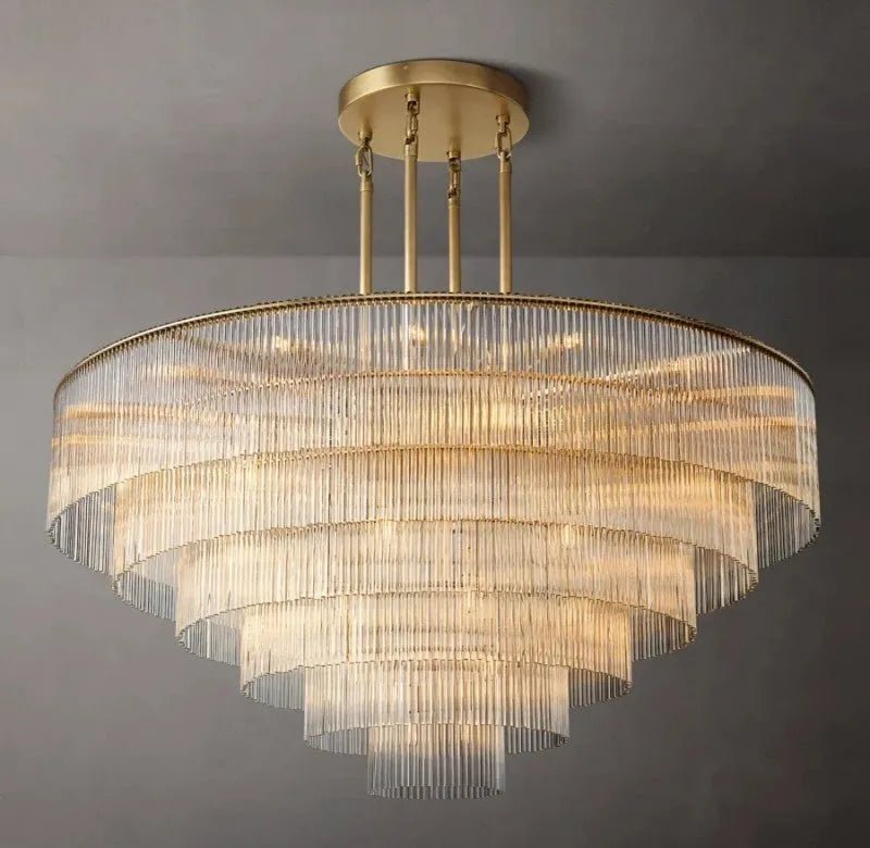 Amad Round Glass Rod Chandelier - Cyran Lamps