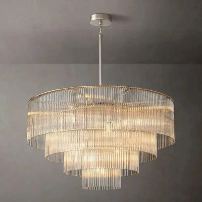 Amad Round Glass Rod Chandelier - Cyran Lamps
