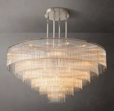 Amad Round Glass Rod Chandelier - Cyran Lamps