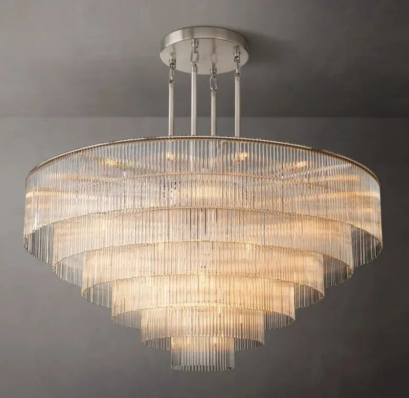 Amad Round Glass Rod Chandelier - Cyran Lamps