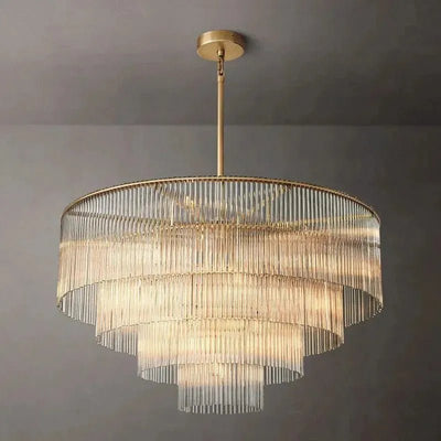 Amad Round Glass Rod Chandelier - Cyran Lamps