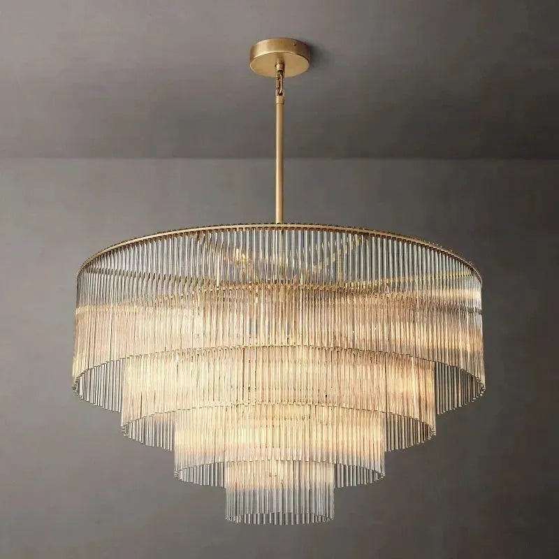 Amad Round Glass Rod Chandelier - Cyran Lamps