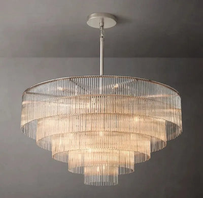 Amad Round Glass Rod Chandelier - Cyran Lamps