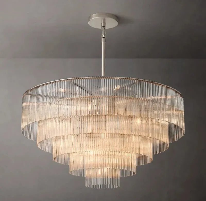 Amad Round Glass Rod Chandelier - Cyran Lamps