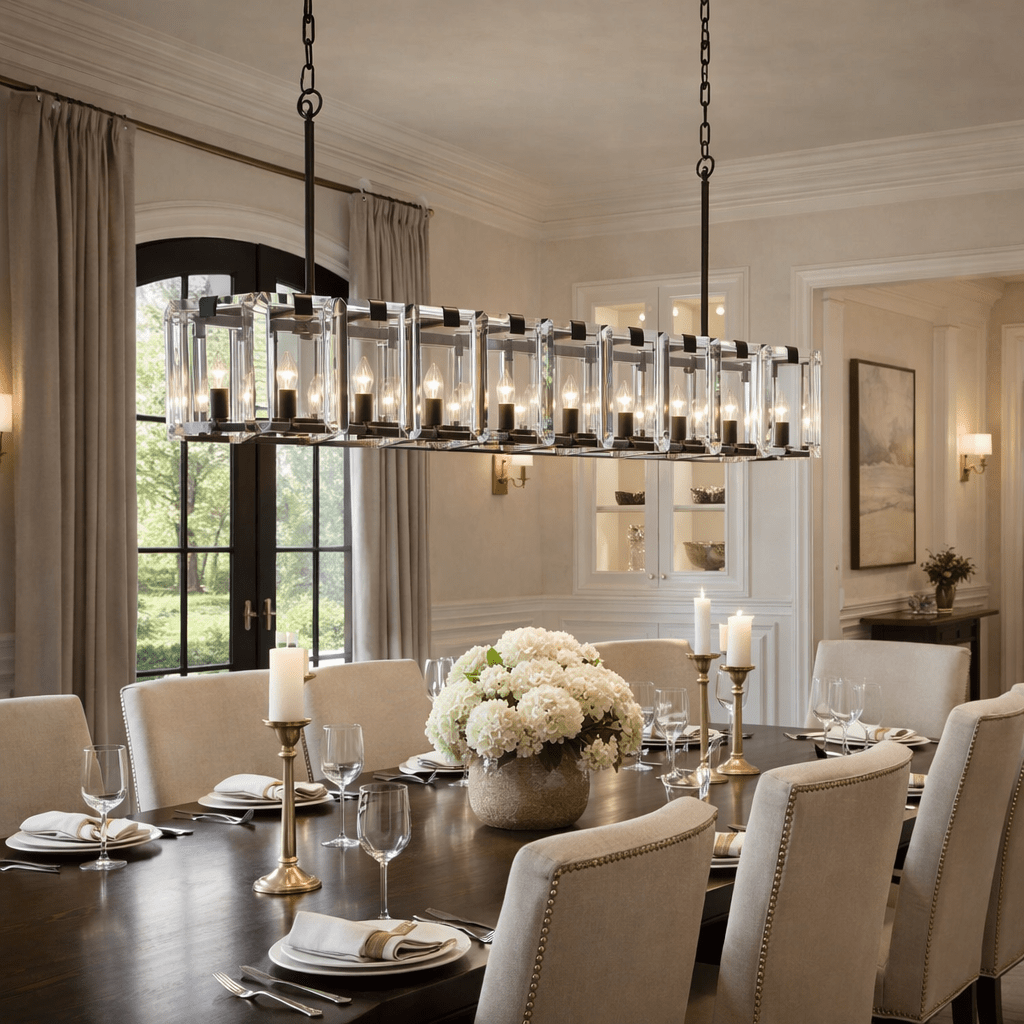 Amaya Rectangular Chandelier - cyranlamps