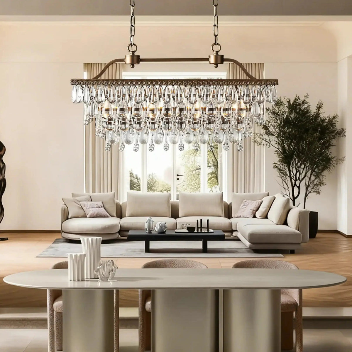 Anabelle Rectangular Chandelier - Cyran Lamps
