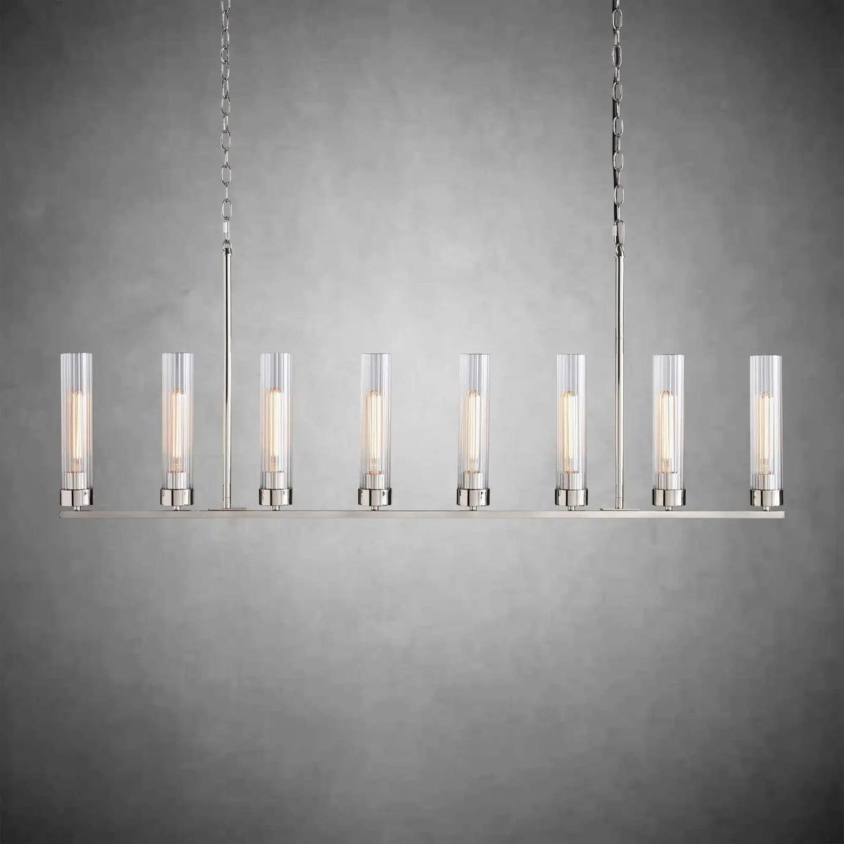Andreas Glass Linear Chandelier Lighting - cyranlamps