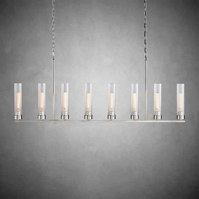 Andreas Glass Linear Chandelier Lighting - cyranlamps