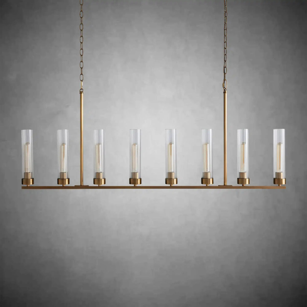 Andreas Glass Linear Chandelier Lighting - cyranlamps