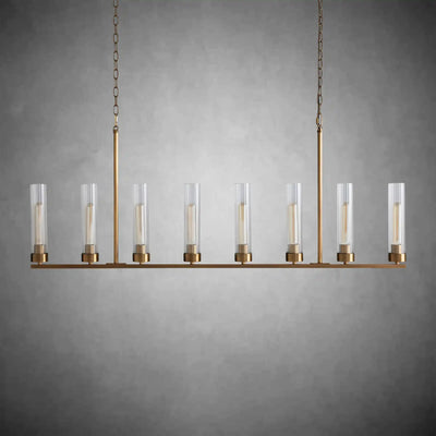 Andreas Glass Linear Chandelier Lighting - cyranlamps