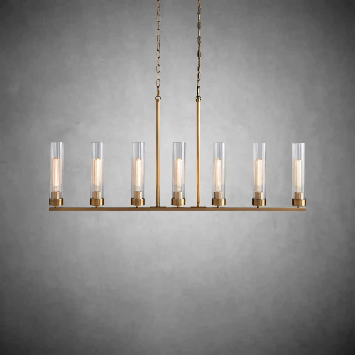 Andreas Glass Linear Chandelier Lighting - cyranlamps