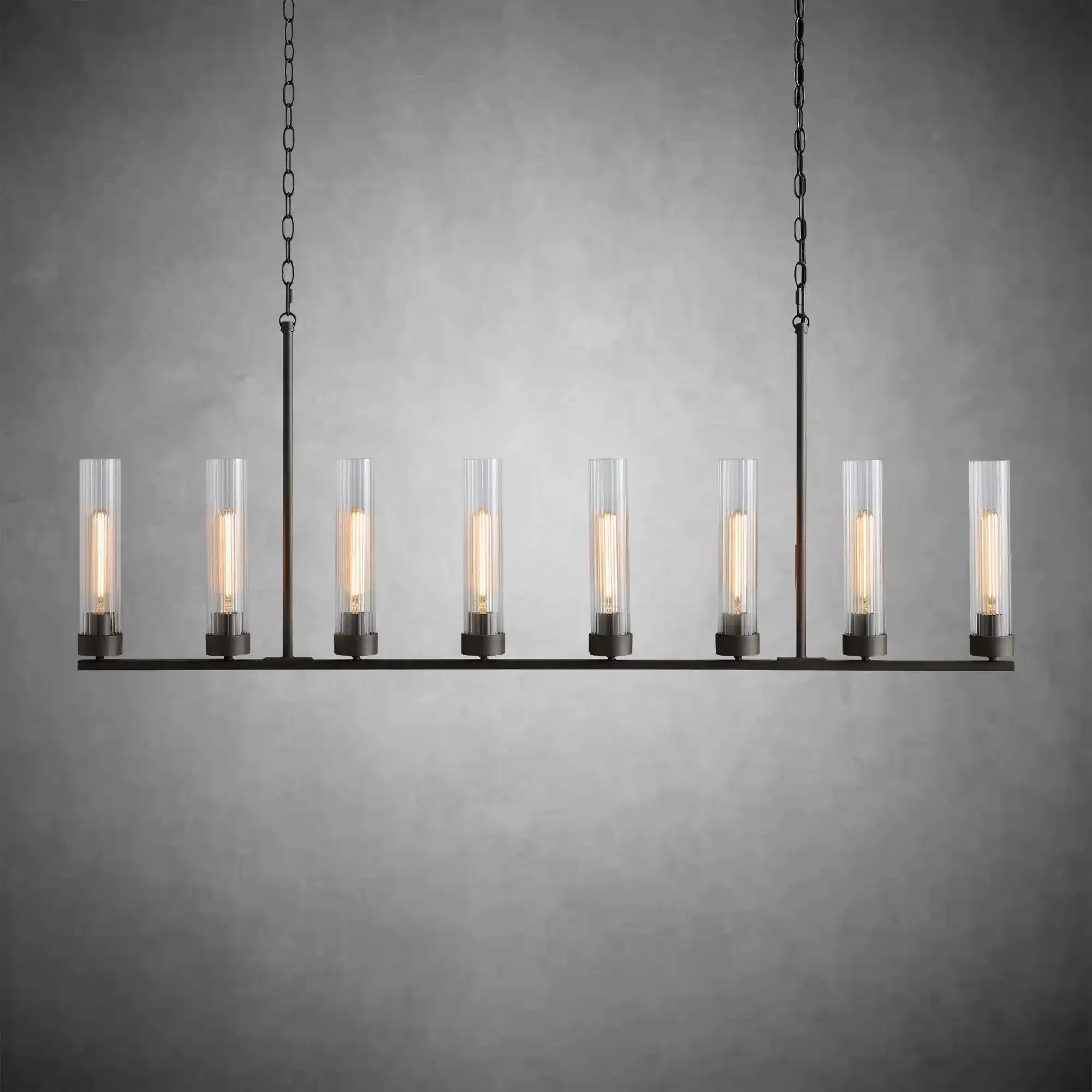 Andreas Glass Linear Chandelier Lighting - cyranlamps