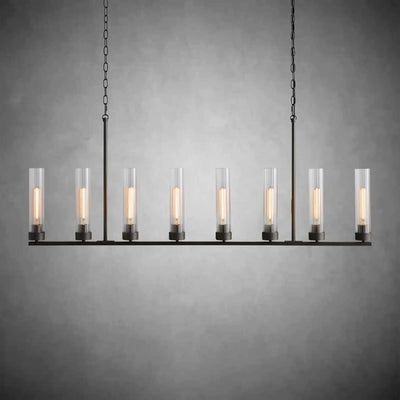 Andreas Glass Linear Chandelier Lighting - cyranlamps