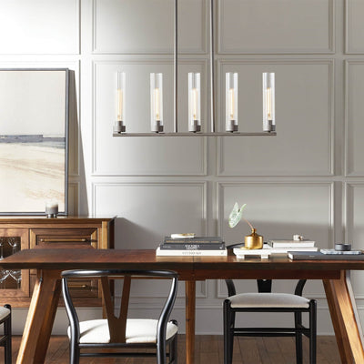 Andreas Glass Linear Chandelier Lighting - cyranlamps