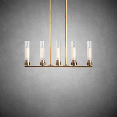 Andreas Glass Linear Chandelier Lighting - cyranlamps