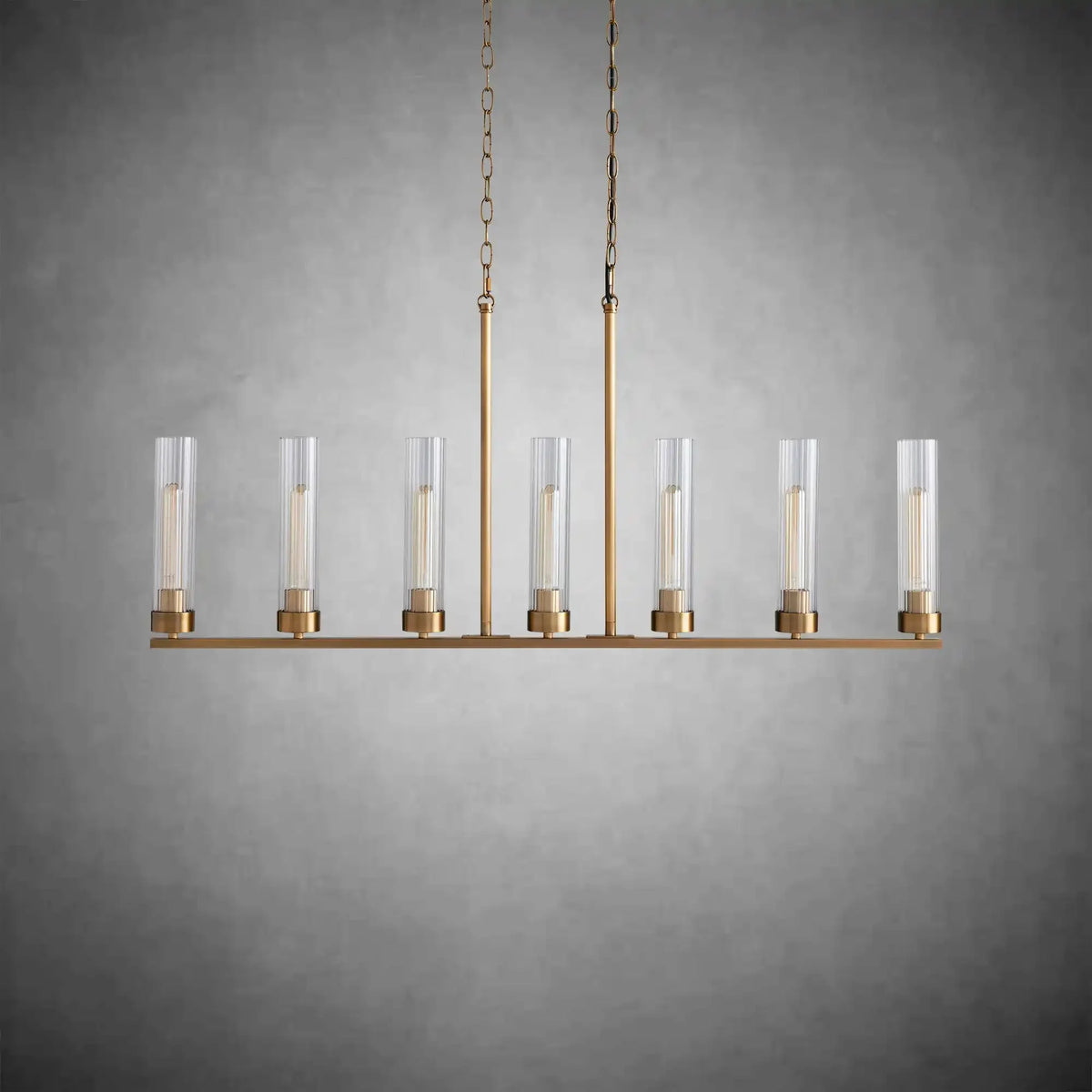 Andreas Glass Linear Chandelier Lighting - cyranlamps