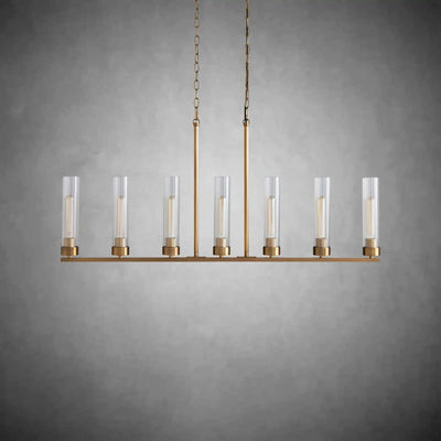 Andreas Glass Linear Chandelier Lighting - cyranlamps