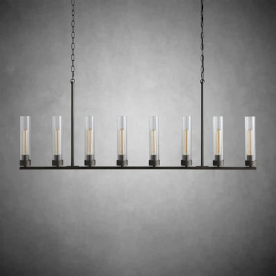 Andreas Glass Linear Chandelier Lighting - cyranlamps